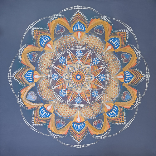 Mandala slnečným lúčom pohladená obraz 60x60cm
