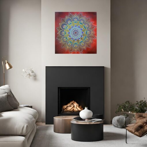 Mandala Ohnivý klenot obraz 50x50 cm