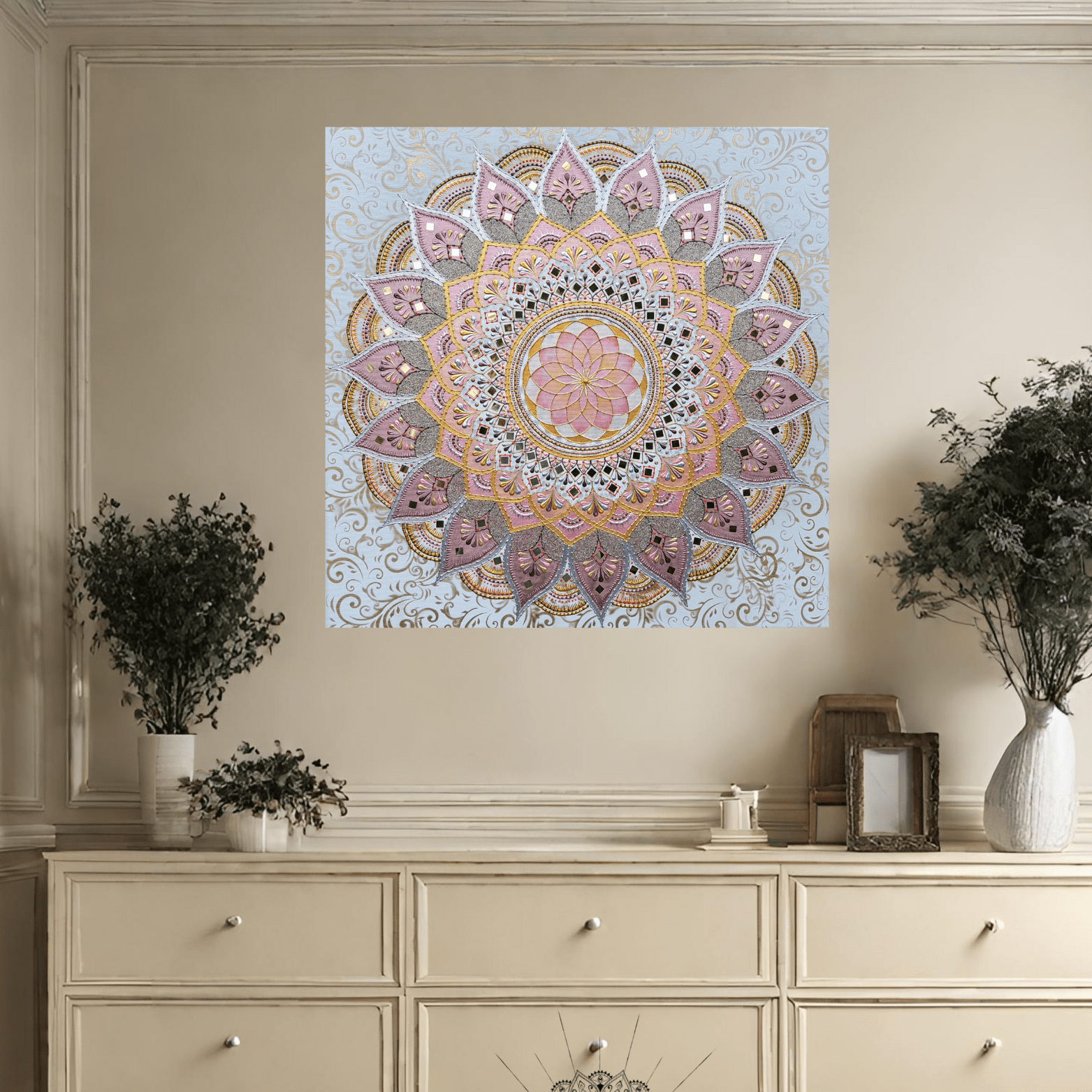 Mandala Žiarivý kvet života 70x70cm