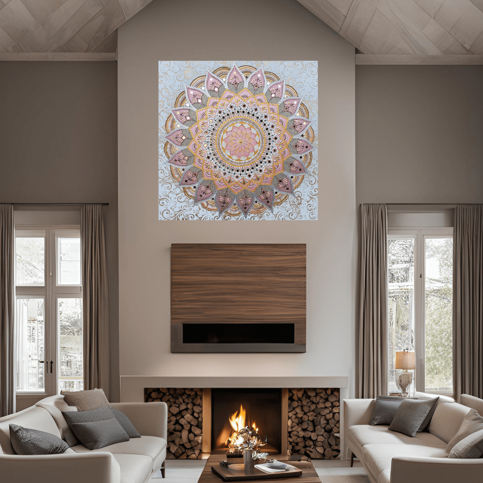 Mandala Žiarivý kvet života 70x70cm